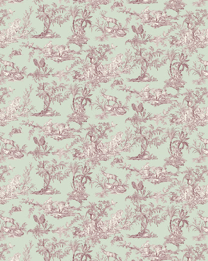 Toile naturaleza granate y verde