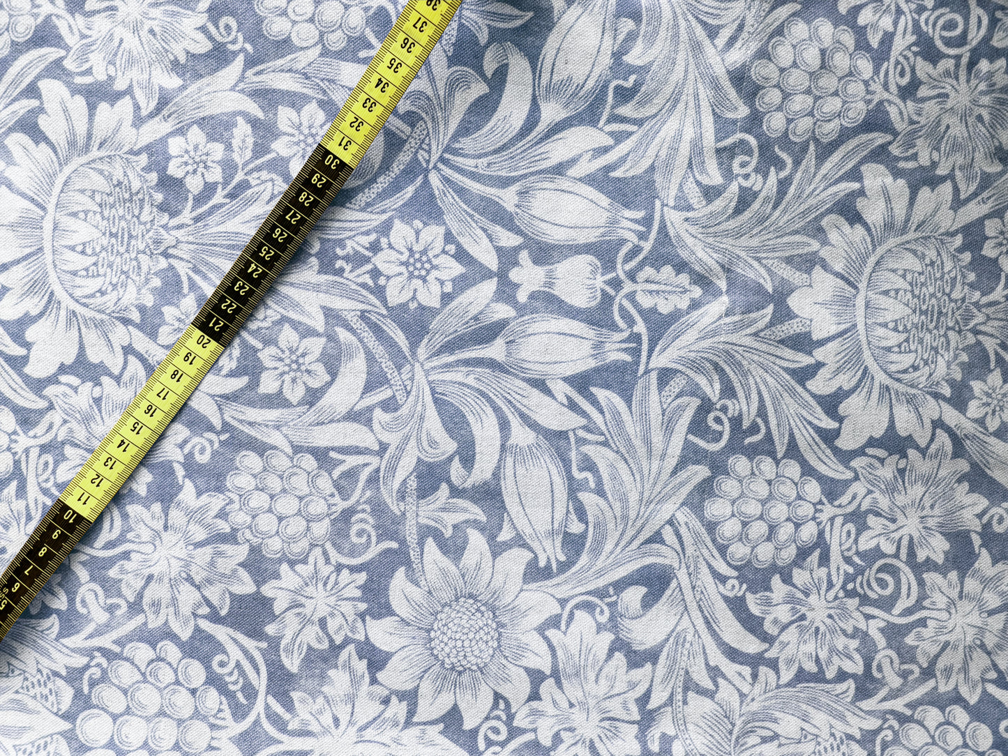 Floral y rayas azul