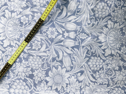 Floral y rayas azul