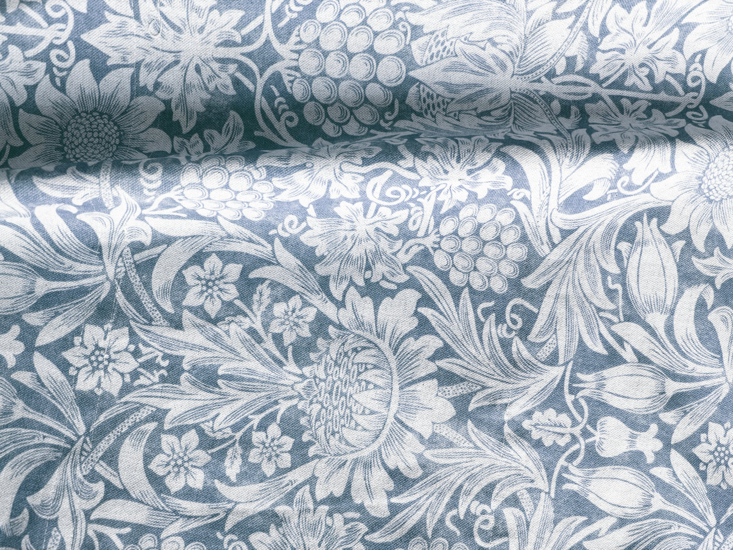 Floral y rayas azul
