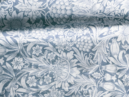 Floral y rayas azul