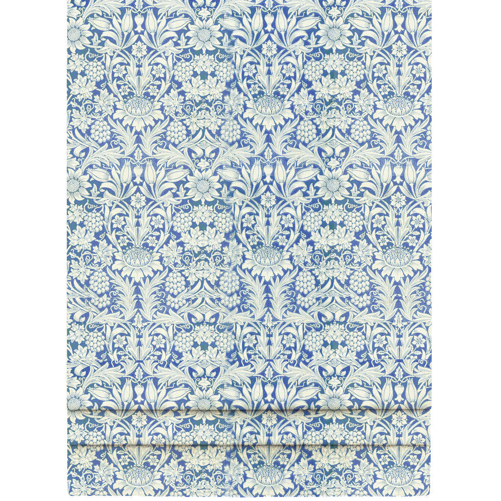 Floral y rayas azul