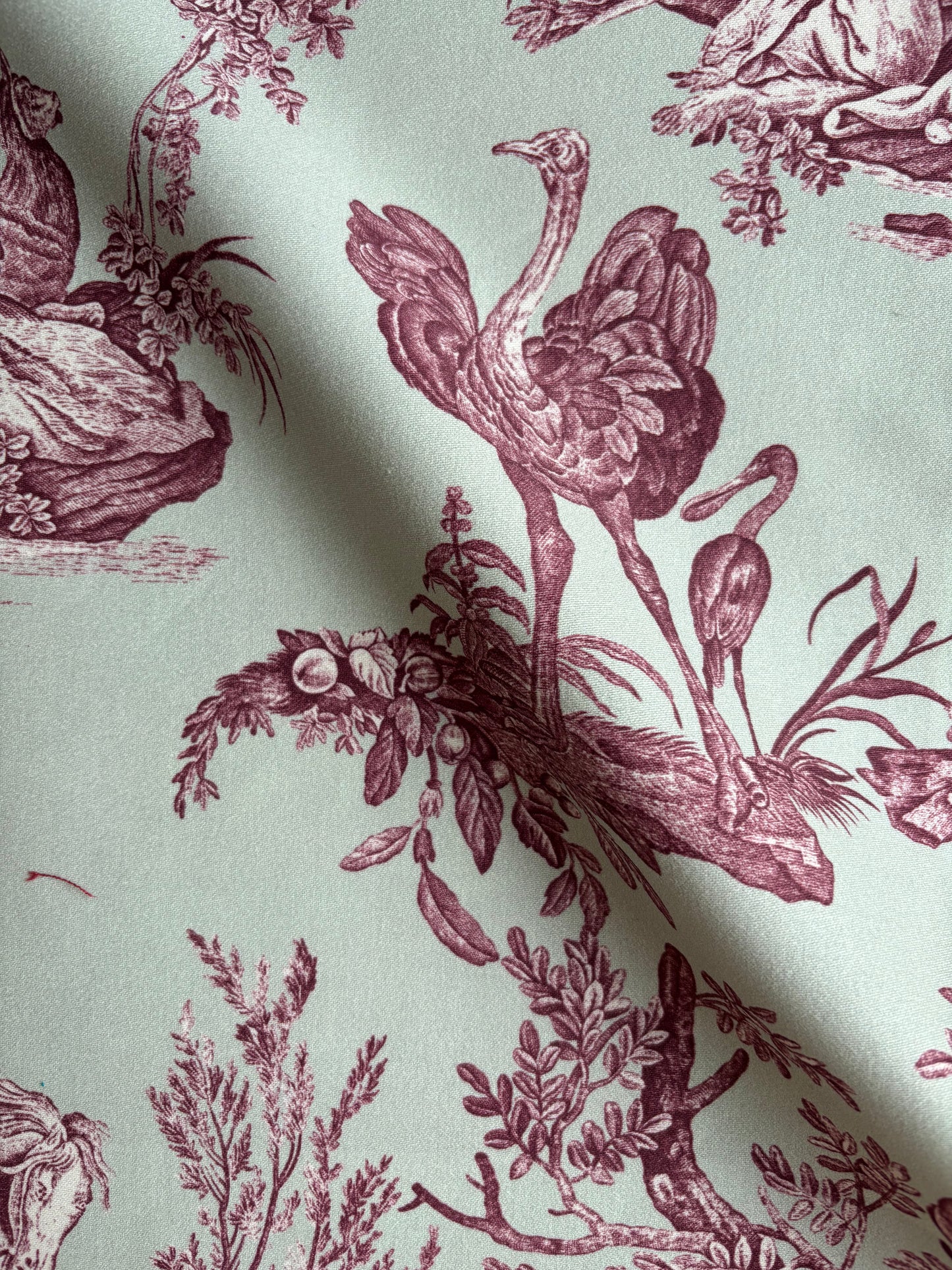 Toile naturaleza granate y verde