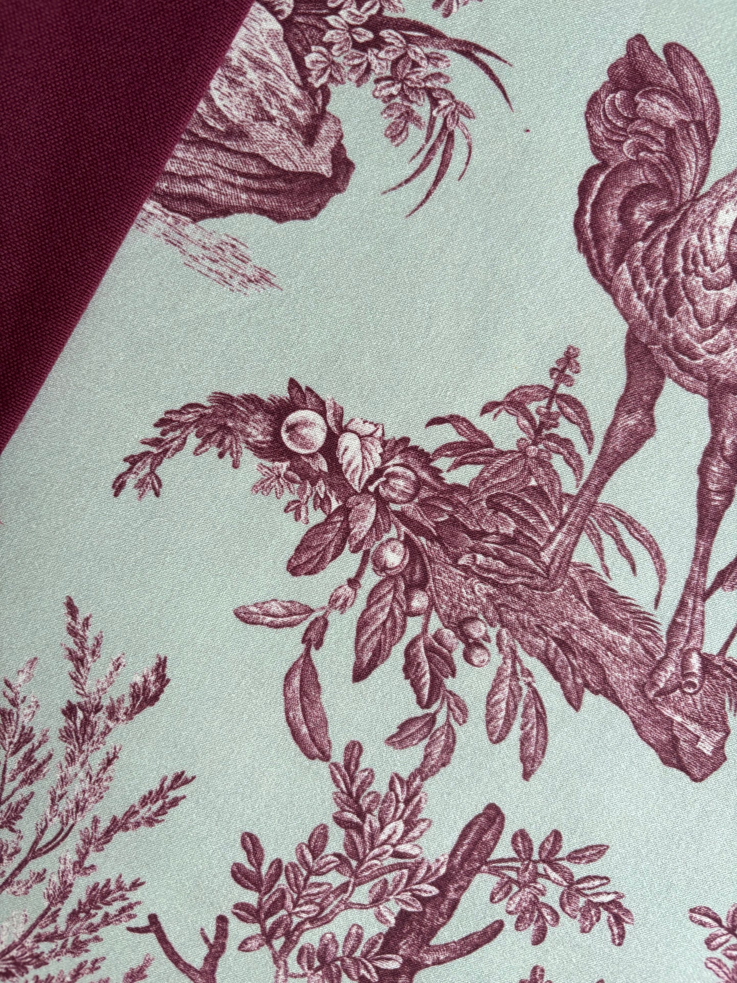 Toile naturaleza granate y verde