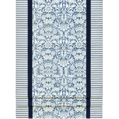 Floral y rayas azul