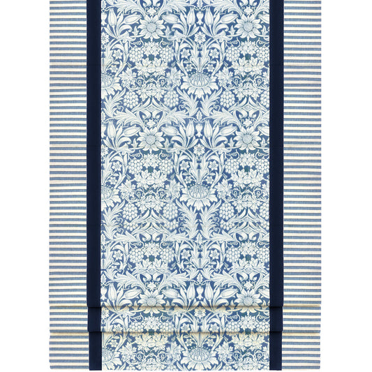 Floral y rayas azul